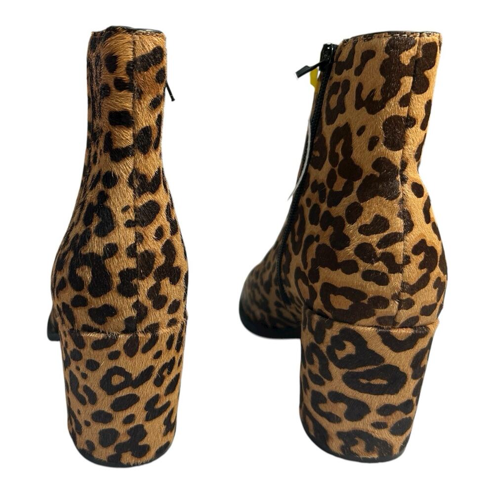NWOB Steve Madden Sz 8M Jozie Cropped Ankle Boot Leopard Animal Print Bootie Fur - Picture 5 of 9